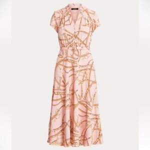 Lauren Ralph Lauren Gold Chain Print Dress